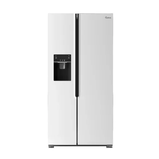 تصویر  یخچال فریزر ساید بای ساید 32 فوت جی پلاس مدل GSS-P7636W/S، دارای آبسردکن و یخساز اتوماتیک، با ارتفاع 177، پهنای 90.5 و عمق 67 سانتی متر، میزان مصرف انرژی A+، دارای 4 طبقه در یخچال و 4 طبقه در فریزر، دارای سیستم نوفراست